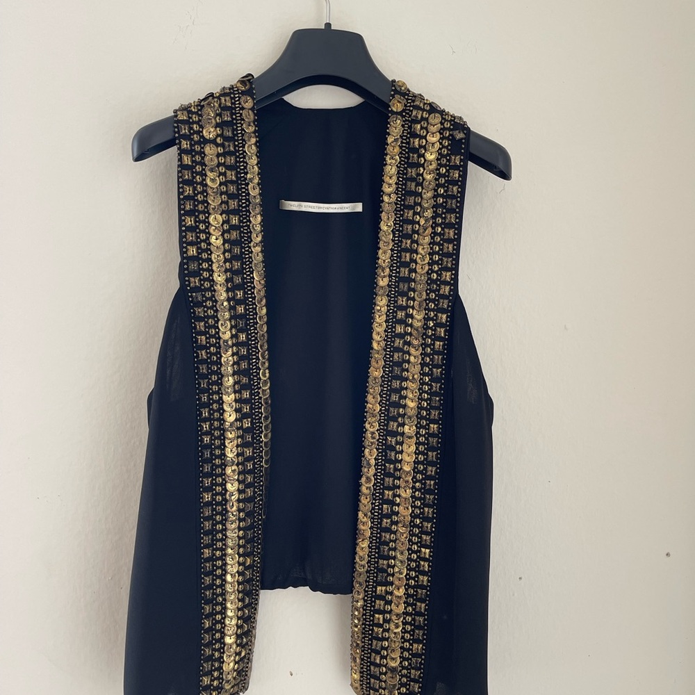 Black and Gold Embellished Women's Top